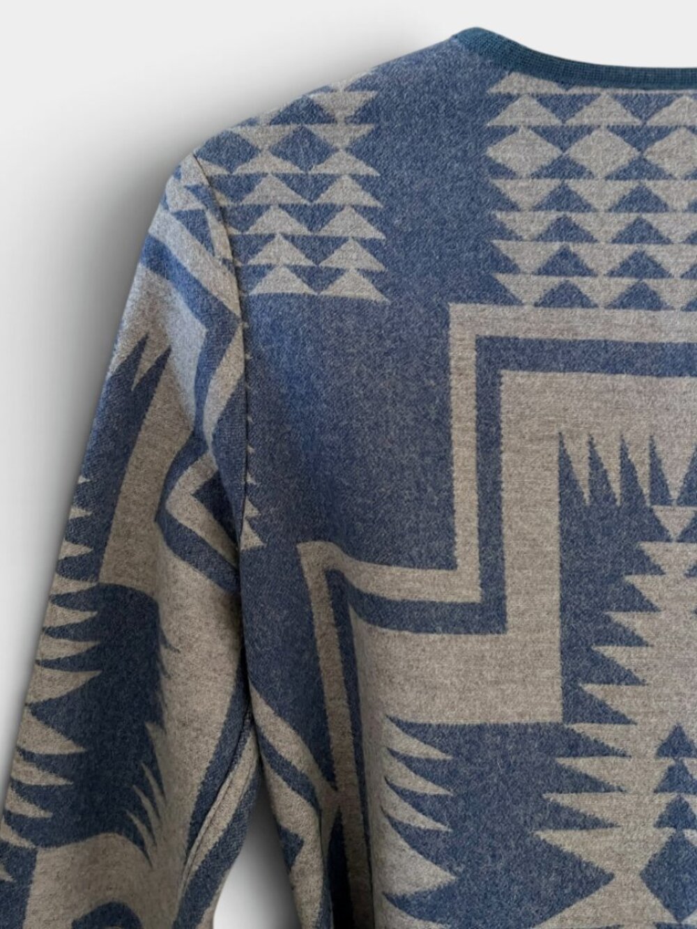 Pendleton Virgin Wool Aztec Jacket/Coat In Blue & Gray Size S - Picture 10 of 14